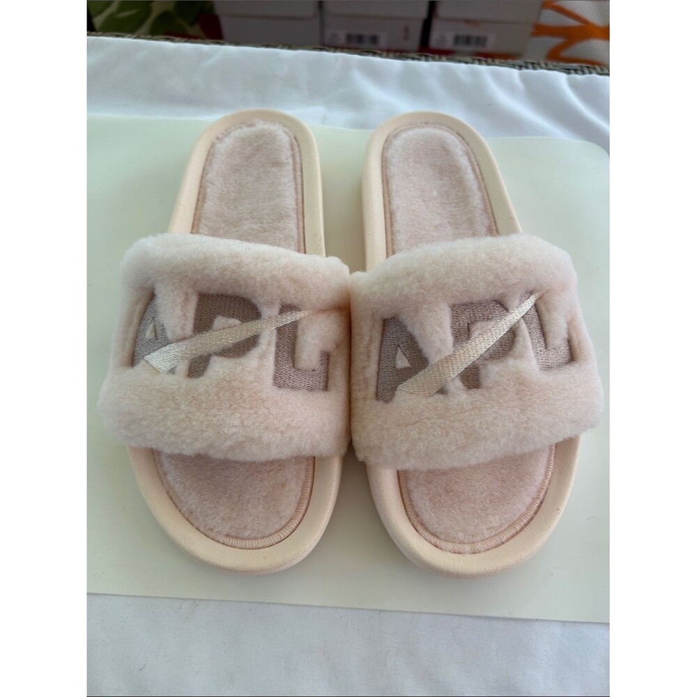 APL Women’s Shearling Slides Creme/Rose Dust Size 10 NWT